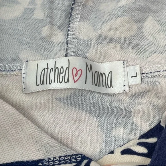 Latched Mama Nursing Hoodie size Large OG Navy Floral Top - Picture 2 of 8